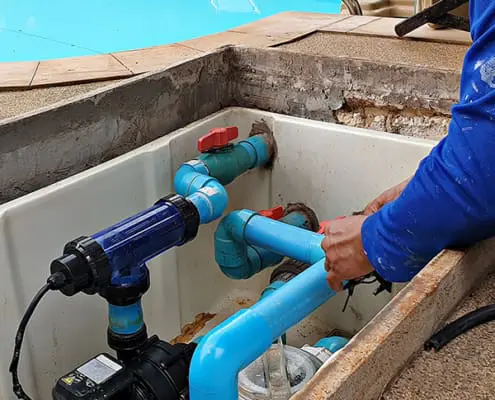 _aurora_plastics_pool_application Aurora Material Solutions offers NSF® 14/61 approved high flow injection molding compounds making them ideal for valves and fittings used in pool & spa applications.