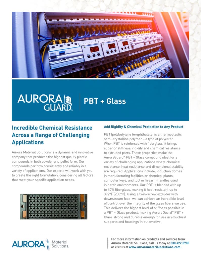 36178-AMS-AuroraGuard-PBT_Glass_Sell-Sheet_LR-1 | Thermoplastic Compounds & High-Performance Polymer Solutions