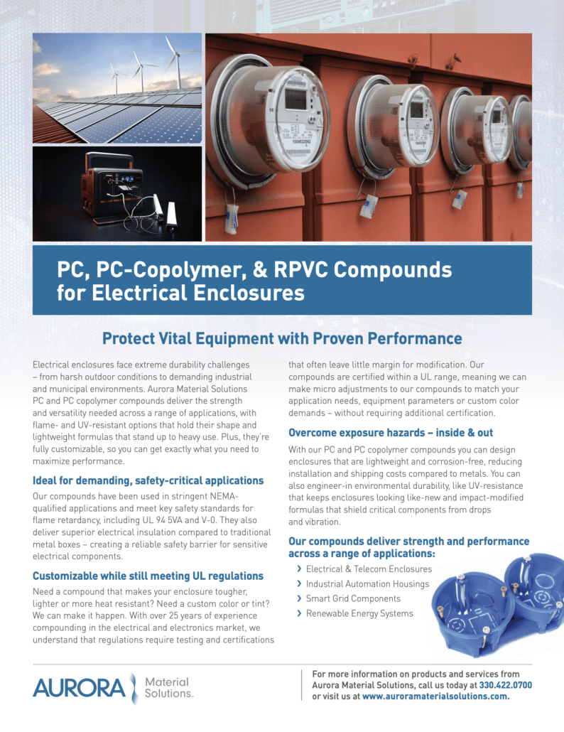 Partner with us for custom thermoplastics & polymers for electrical enclosures